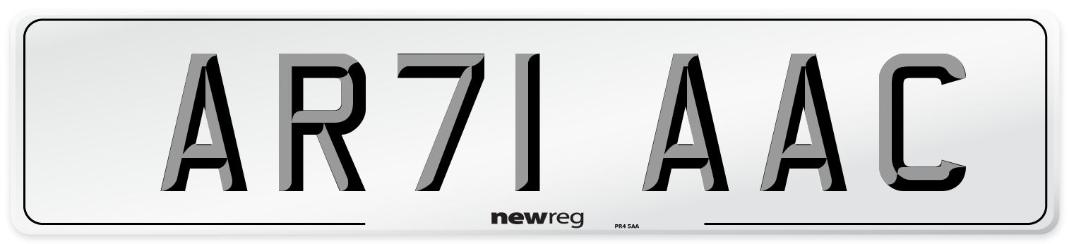 AR71 AAC Number Plate from New Reg
